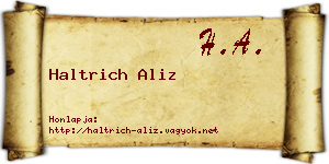 Haltrich Aliz névjegykártya